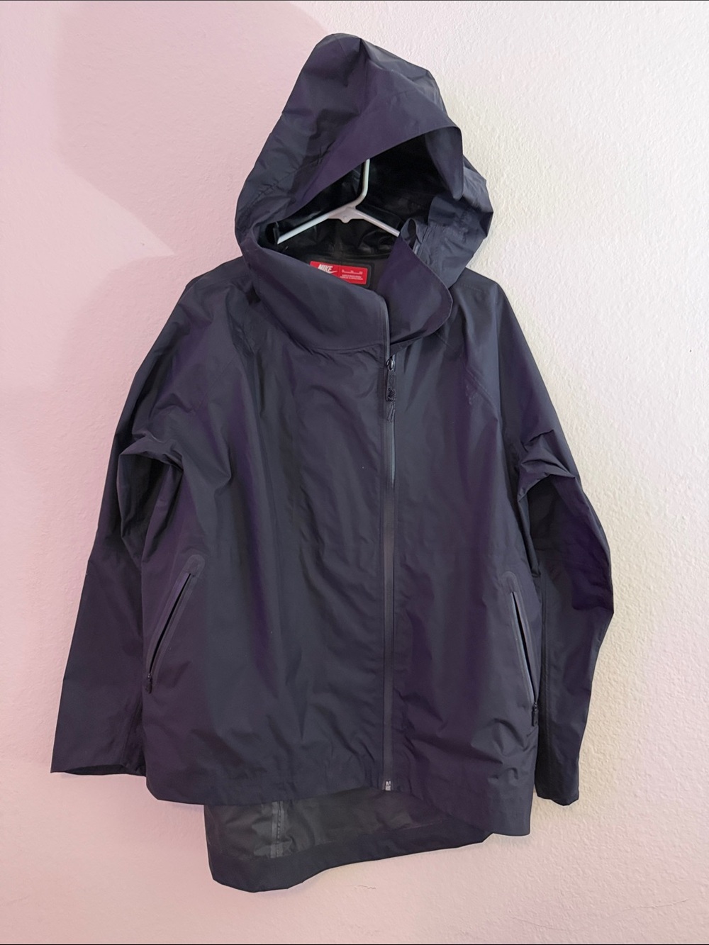 Nike Black Shell Jacket with Red Logo Patch